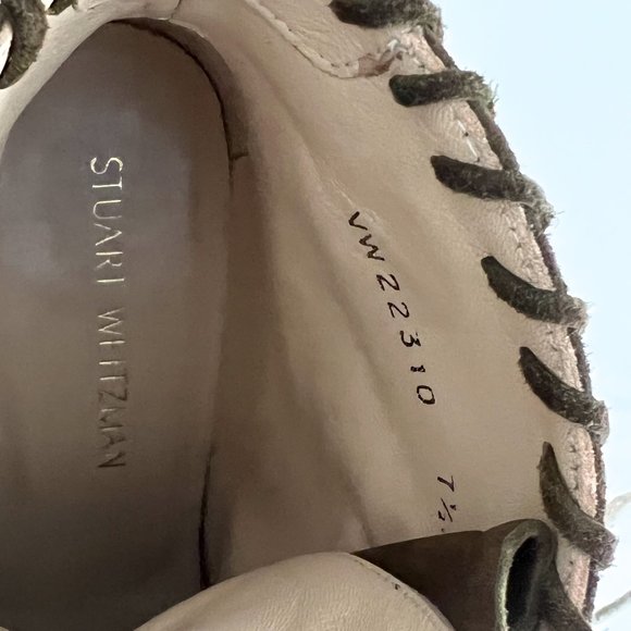 Stuart Weitzman Wallawalla Suede Lace-Up Ankle Boots - Olive Green - Picture 7 of 8